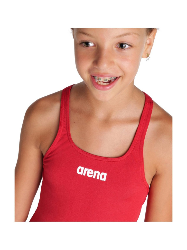 Girls' Arena Team Swim Pro Solid swimsuit - Red-White