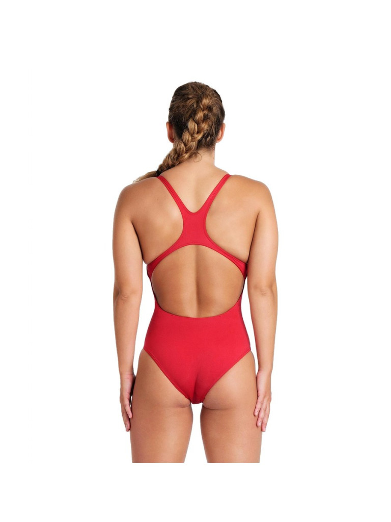 Дамски цял бански Arena Team Swim Pro Solid - Red-White