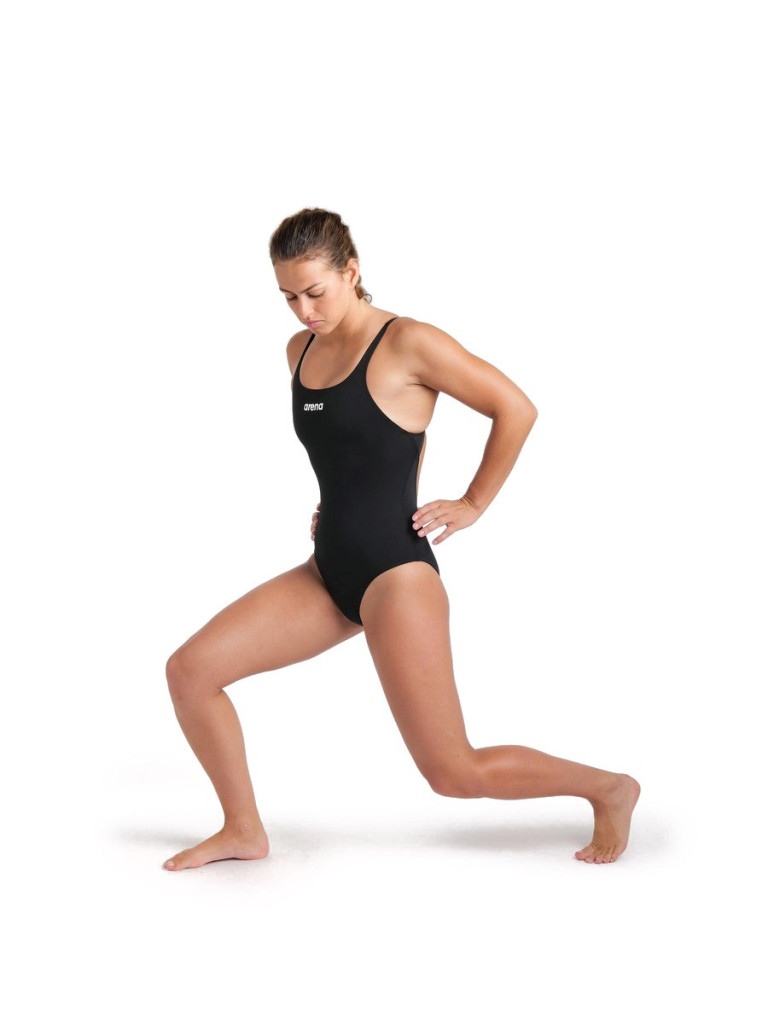 Дамски цял бански Arena Team Swim Pro Solid - Black-White
