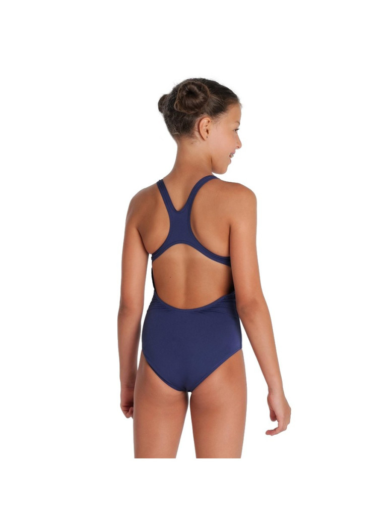 Детски цял бански Arena Team Swim Pro Solid за момичета - Navy-White