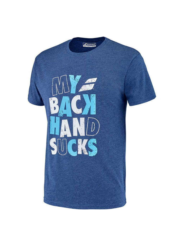 Мъжка тениска Babolat Exercise Message Tee Estate Blue