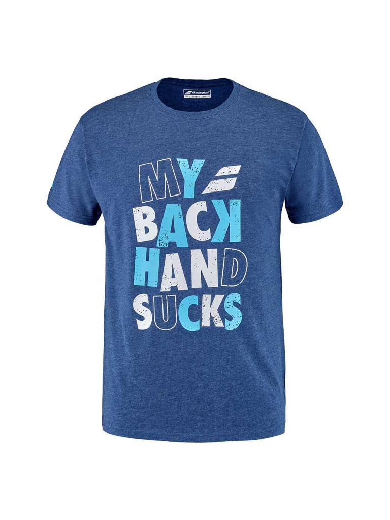 Мъжка тениска Babolat Exercise Message Tee Estate Blue
