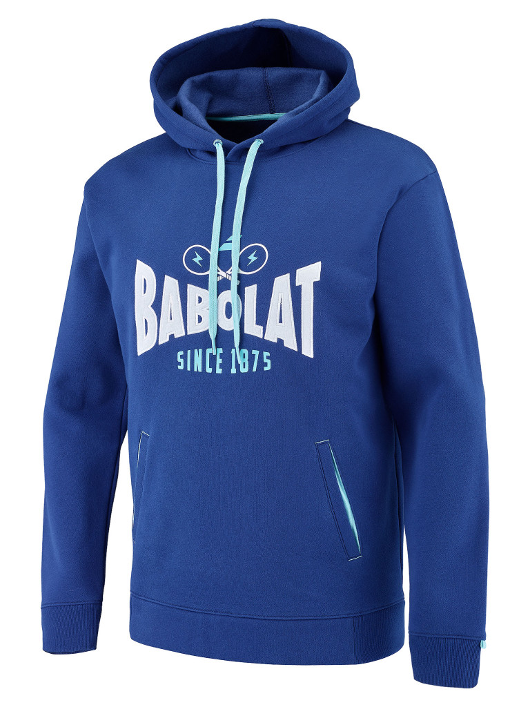 Мъжки суетшърт с качулка Babolat EXERCISE HOOD SWEAT MEN EST. BLUE