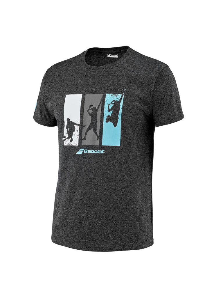 Babolat Padel Cotton Tee мъжка тениска Black Heather