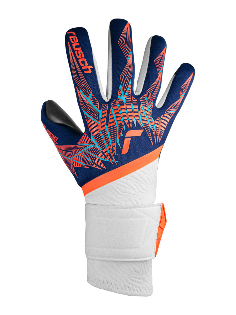 Вратарски ръкавици Reusch Pure Contact Gold 2024 - Premium Blue-Electric Orange-Black