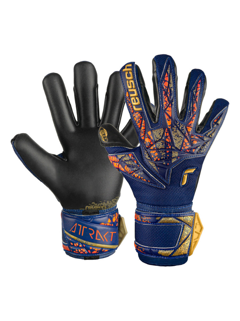 Reusch Attrakt Gold X 2024 Goalkeeper Gloves - Premium Blue-Gold-Black