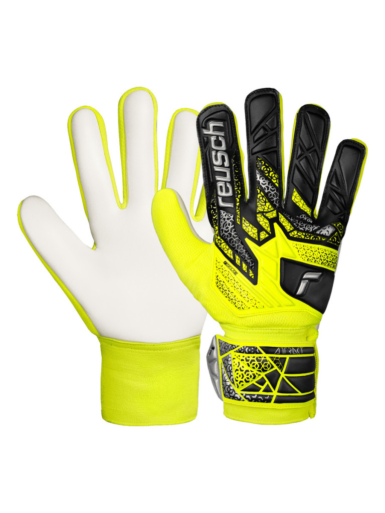 Вратарски ръкавици Reusch Attrakt Starter Solid 2025 - Yellow-Black-Silver