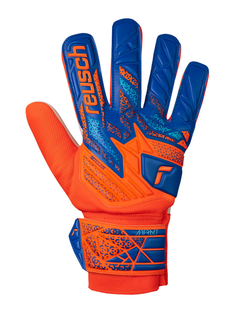 Детски вратарски ръкавици Reusch Attrakt Starter Solid Junior 2025 - Orange-Blue