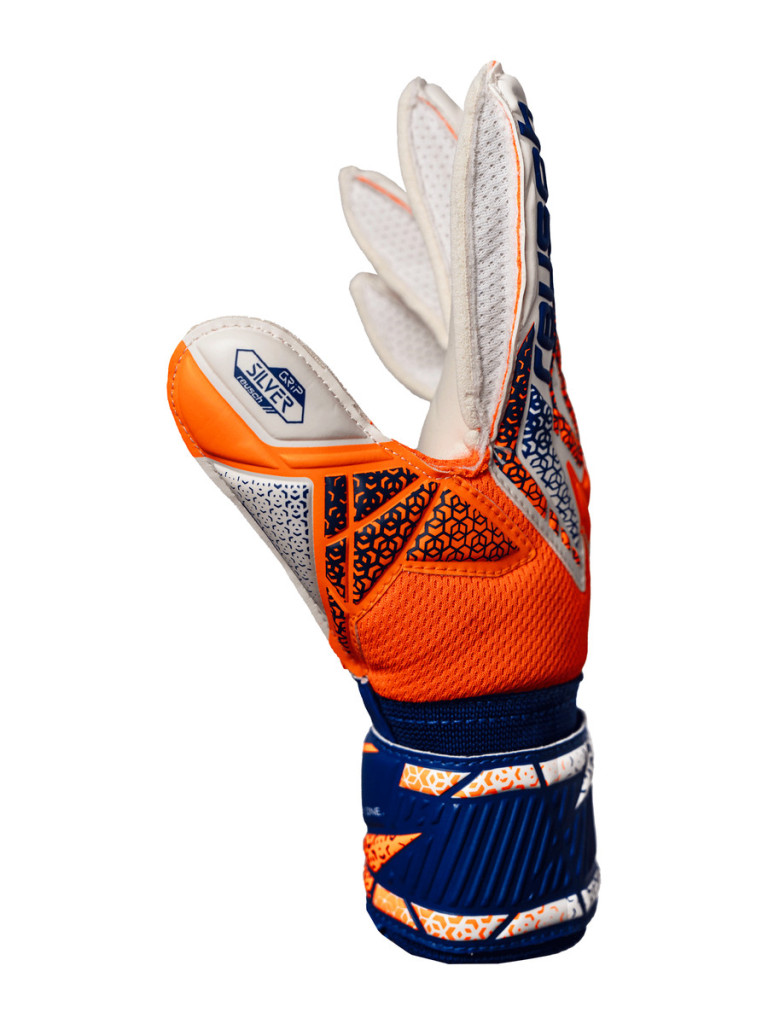 Детски вратарски ръкавици Reusch Attrakt Silver Junior 2025 - Orange-Blue-White