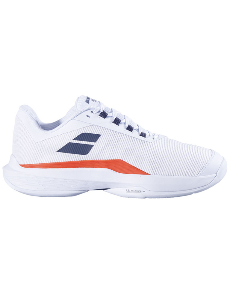 Мъжки тенис обувки Babolat JET TERE 2 All Court - White / Strawberry Red