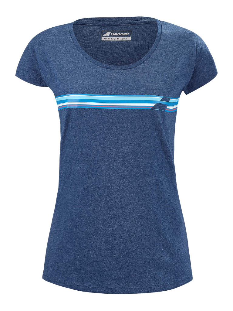 Дамска тениска Babolat EXERSIZE STRIPE TEE ESTATE BLUE
