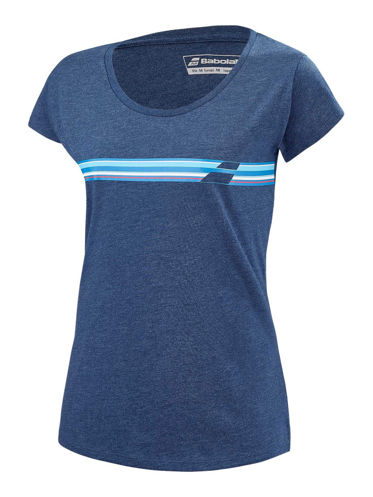 Дамска тениска Babolat EXERSIZE STRIPE TEE ESTATE BLUE