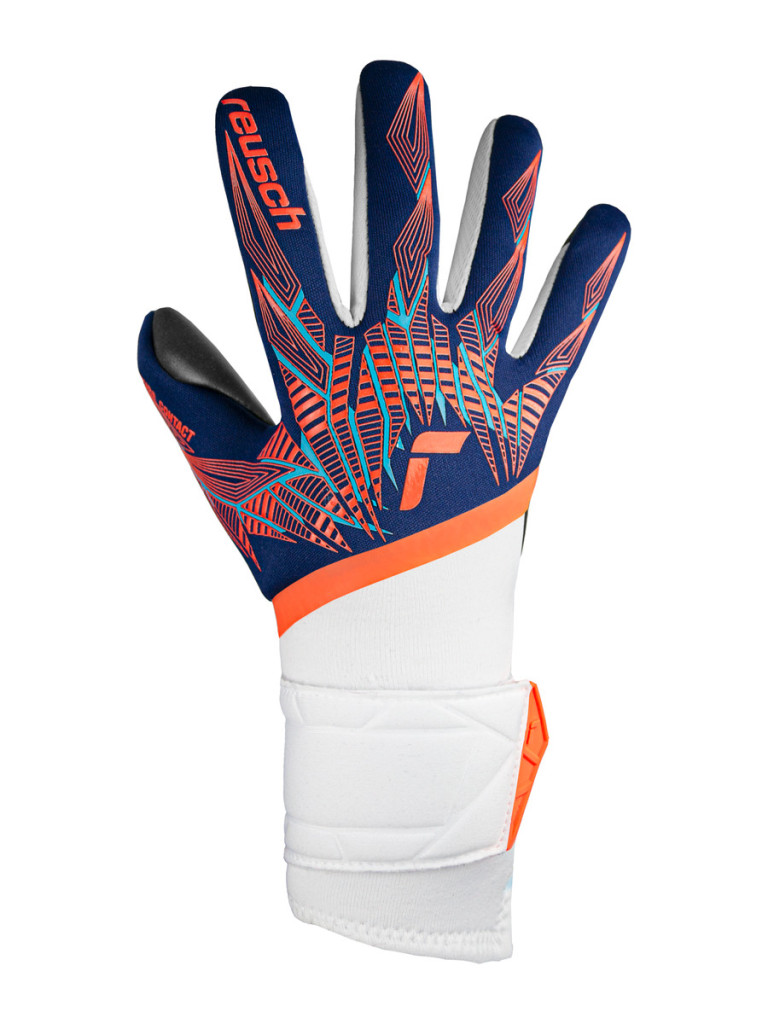 Reusch Pure Contact Gold Junior 2024 Goalkeeper Gloves - Premium Blue-Electric Orange-Black