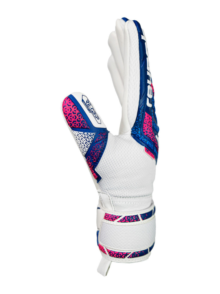 Детски вратарски ръкавици Reusch Attrakt RE:GRIP NC Junior 2025 - Blue-Pink-White
