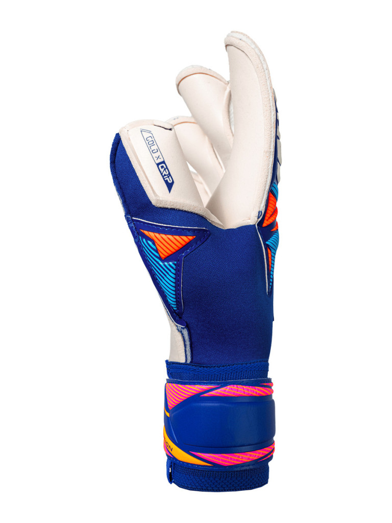 Вратарски ръкавици Reusch Attrakt Gold X Evolution 2026 - Sharp Blue-White-Shocking Orange