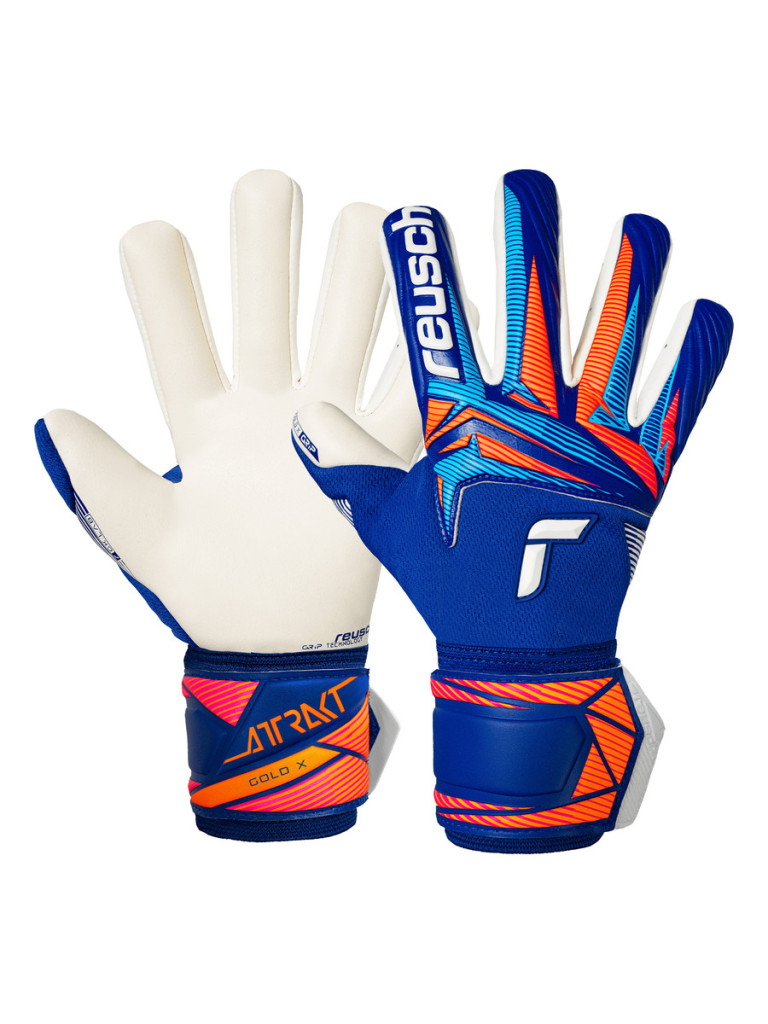 Вратарски ръкавици Reusch Attrakt Gold X NC 2026 - Sharp Blue-White-Shocking Orange