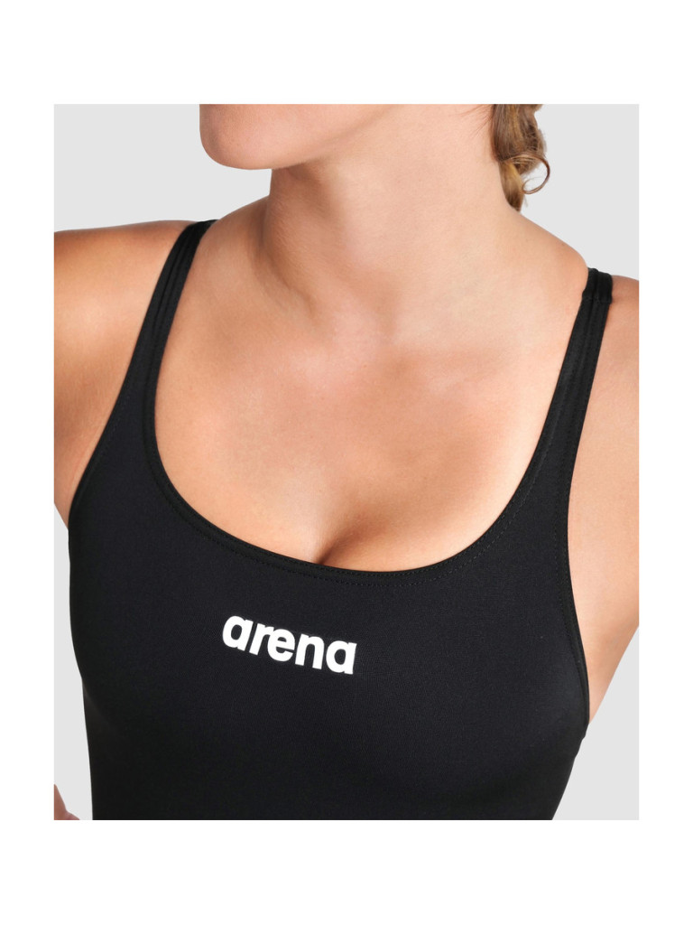 Дамски цял бански Arena Team Swim Pro Solid - Black-White