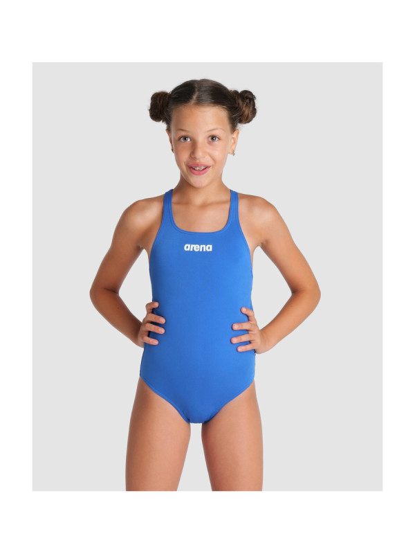 Детски цял бански Arena Team Swim Pro Solid за момичета - Royal-White