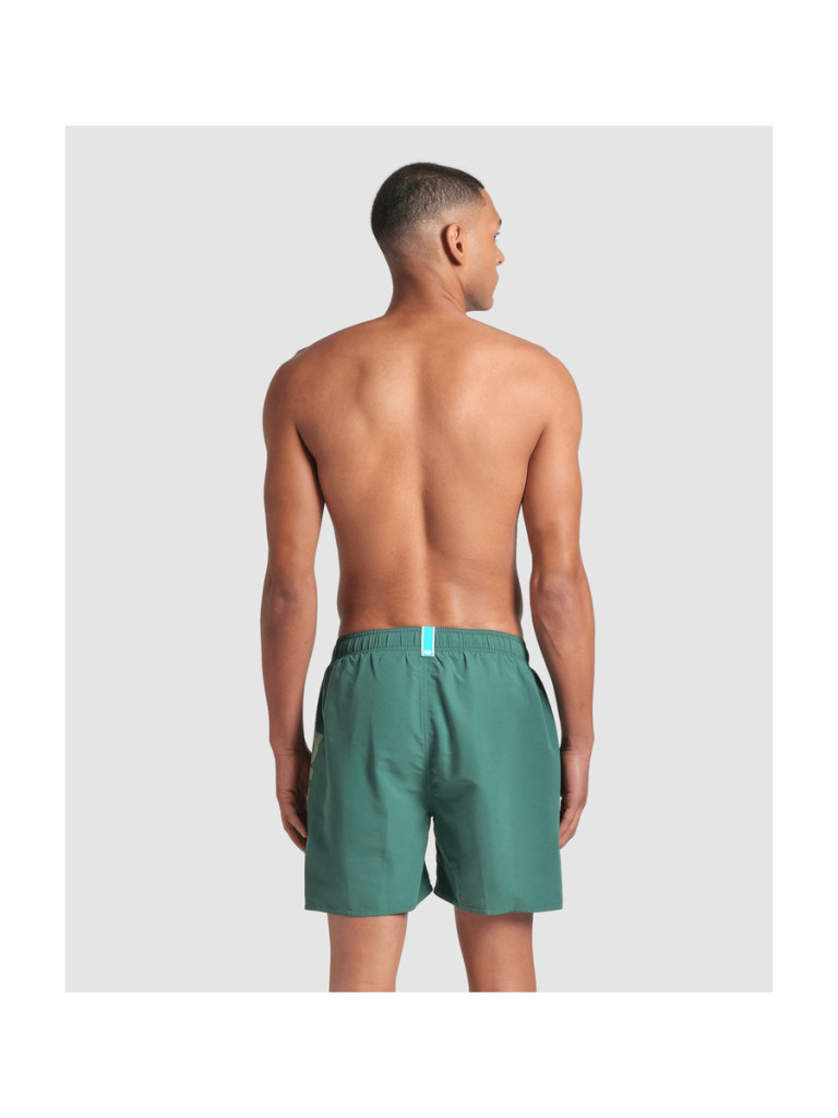 Men's Arena Fundamentals Logo Boxer R beach shorts - Mangrove-Artic Lime