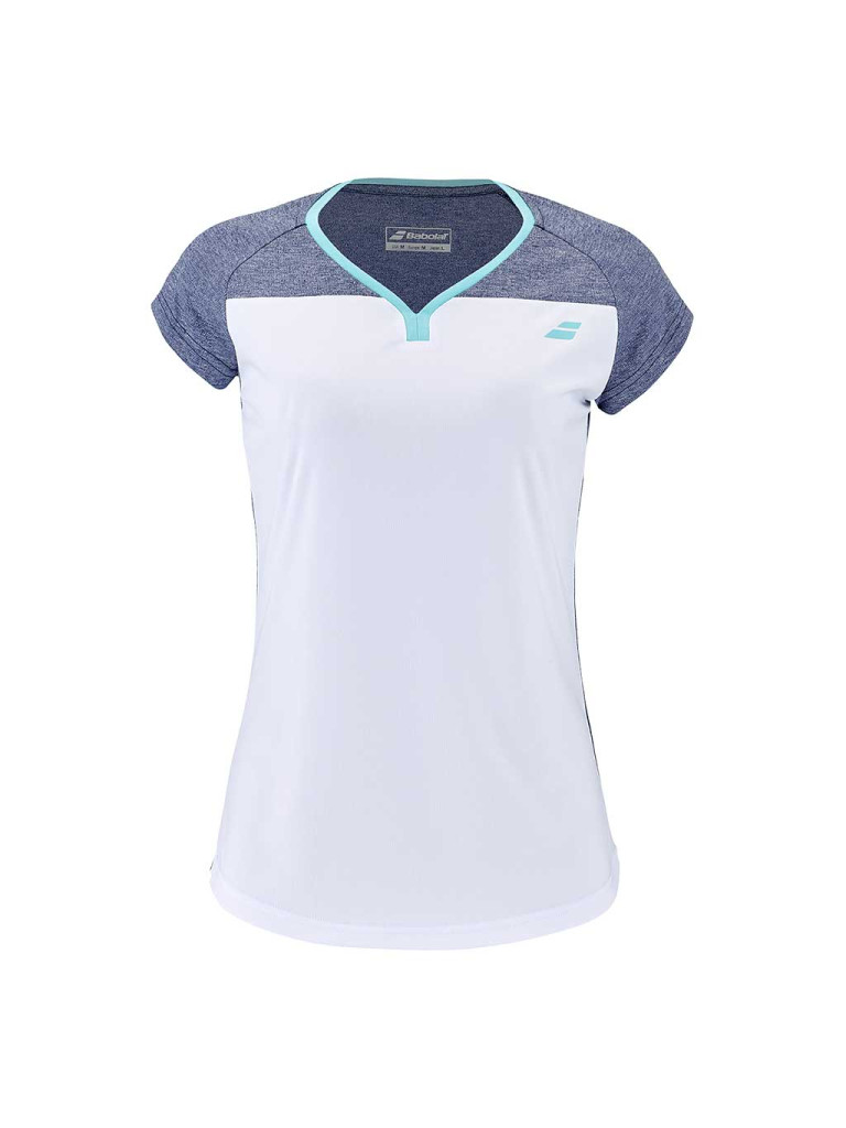 Детска тениска Babolat Play Cap Sleeve Top Girl White/Blue