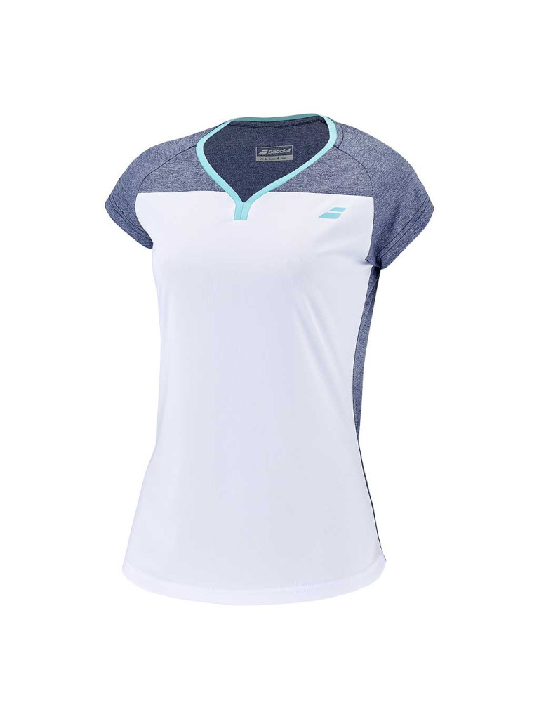 Детска тениска Babolat Play Cap Sleeve Top Girl White/Blue