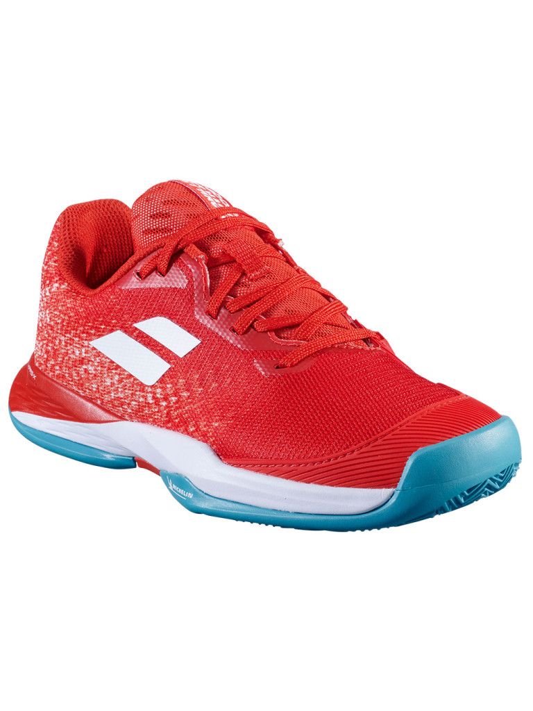 Детски тенис обувки Babolat JET MACH 3 GIRL CLAY FIESTA RED