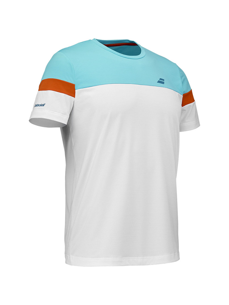 Babolat CREW NECK TEE WHITE мъжка тениска за падел