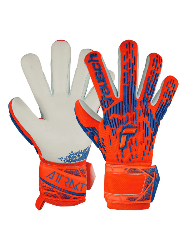 Reusch Attrakt Freegel Silver 2024 Goalkeeper Gloves - Orange-Blue