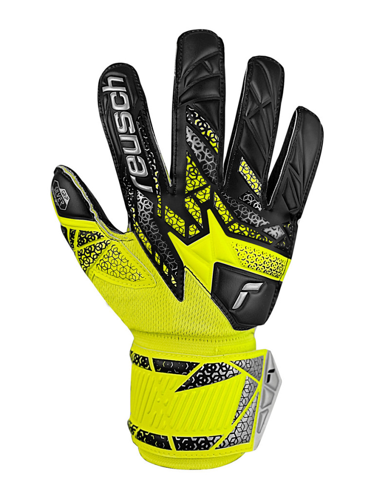 Детски вратарски ръкавици Reusch Attrakt Silver Junior 2025 - Safety Yellow-Silver-Black