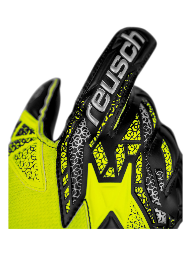 Reusch Attrakt Silver Junior 2025 Goalkeeper Gloves - Safety Yellow-Silver-Black