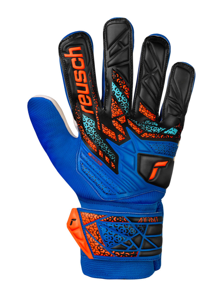 Детски вратарски ръкавици Reusch Attrakt Starter Solid Junior 2025 - Blue-Orange-Black