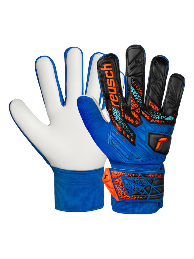 Детски вратарски ръкавици Reusch Attrakt Starter Solid Junior 2025 - Blue-Orange-Black