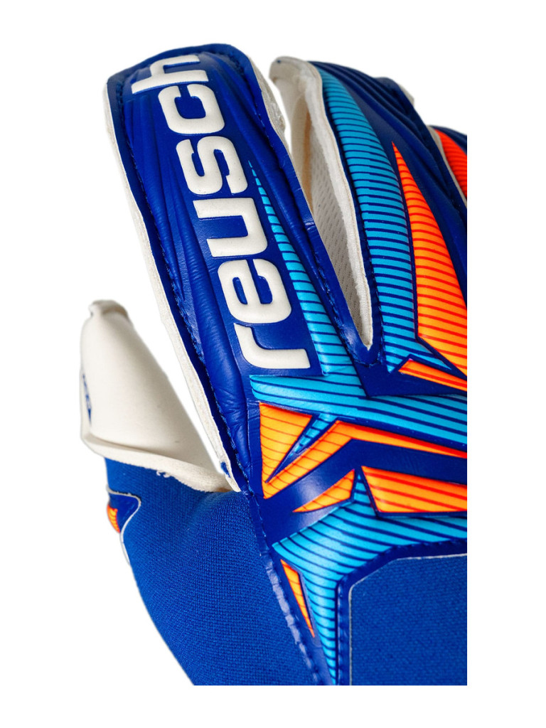 Вратарски ръкавици Reusch Attrakt Gold X Evolution 2026 - Sharp Blue-White-Shocking Orange