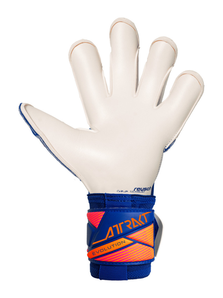 Вратарски ръкавици Reusch Attrakt Gold X Evolution 2026 - Sharp Blue-White-Shocking Orange