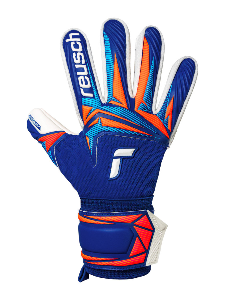 Reusch Attrakt Advance 2026 Goalkeeper Gloves - Sharp Blue-White-Shocking Orange