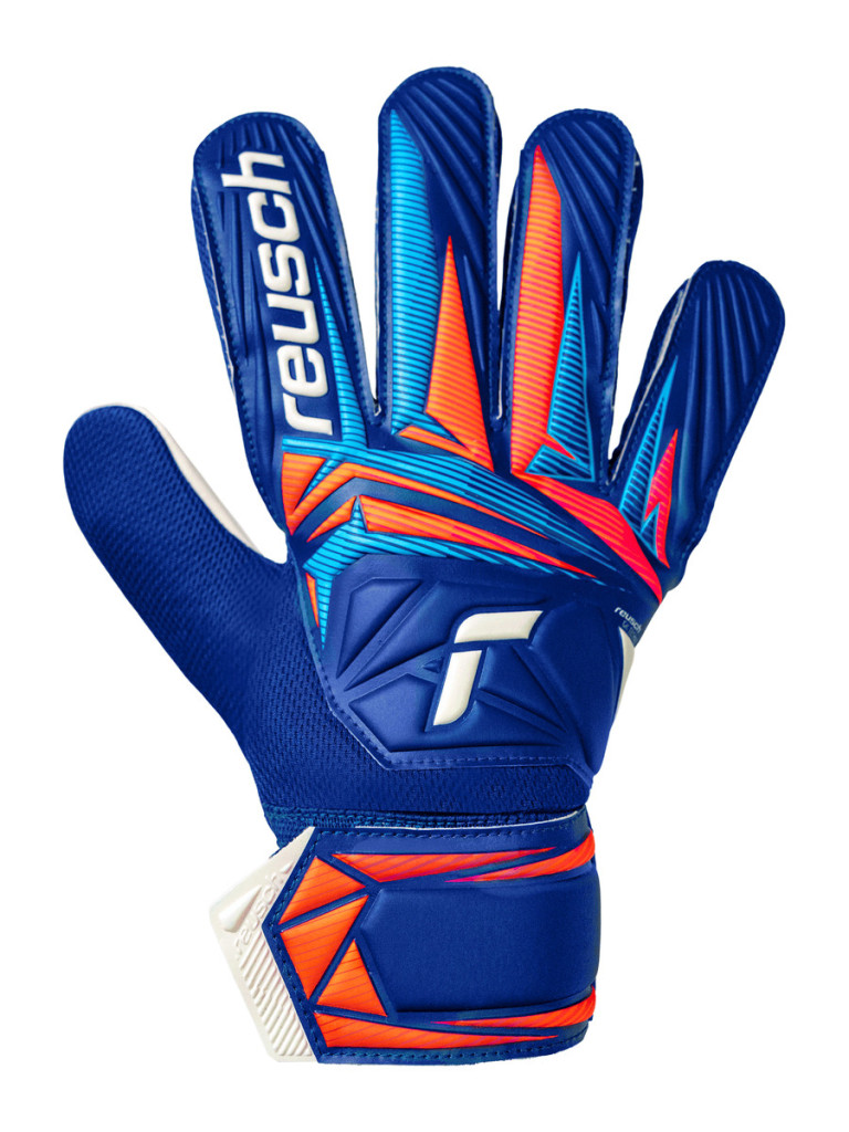 Детски вратарски ръкавици Reusch Attrakt Starter Solid Junior 2026 - Sharp Blue-White-Shocking Orange