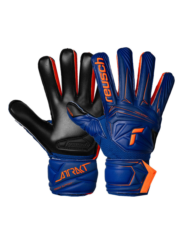 Reusch Attrakt Infinity Finger Support Junior 2026 Goalkeeper Gloves - Blue-Orange