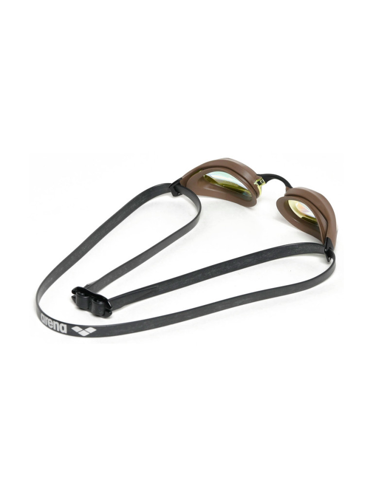Състезателни очила за плуване Arena Cobra Core Swipe Mirror - Yellow Copper-Choco