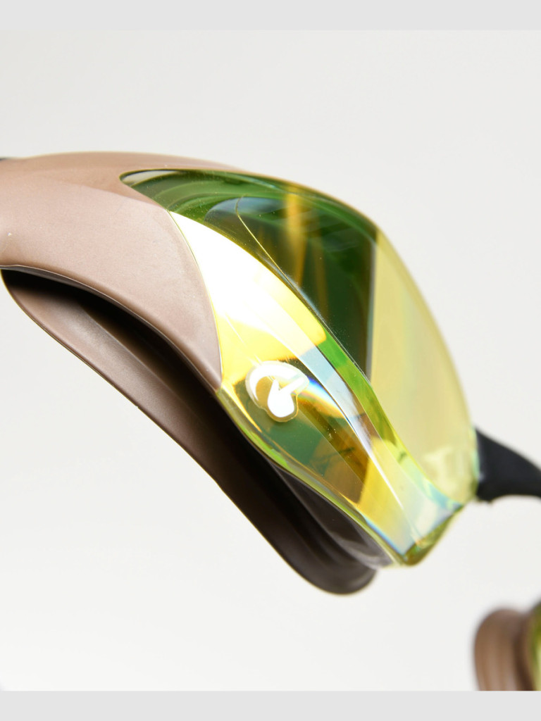 Състезателни очила за плуване Arena Cobra Core Swipe Mirror - Yellow Copper-Choco