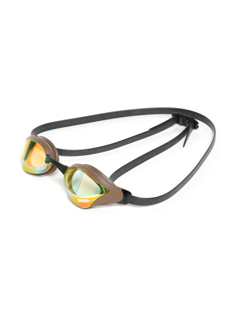 Състезателни очила за плуване Arena Cobra Core Swipe Mirror - Yellow Copper-Choco