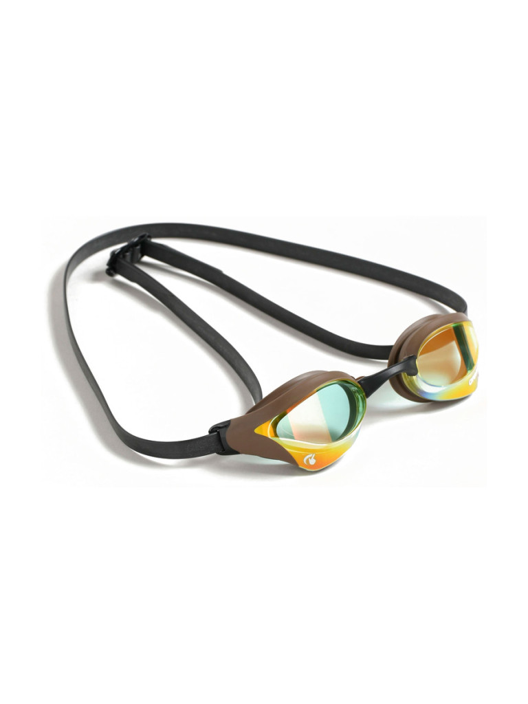 Състезателни очила за плуване Arena Cobra Core Swipe Mirror - Yellow Copper-Choco