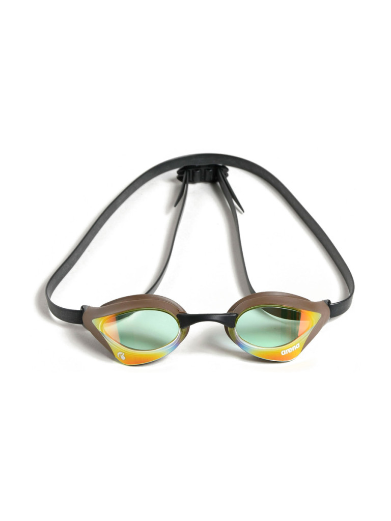 Състезателни очила за плуване Arena Cobra Core Swipe Mirror - Yellow Copper-Choco
