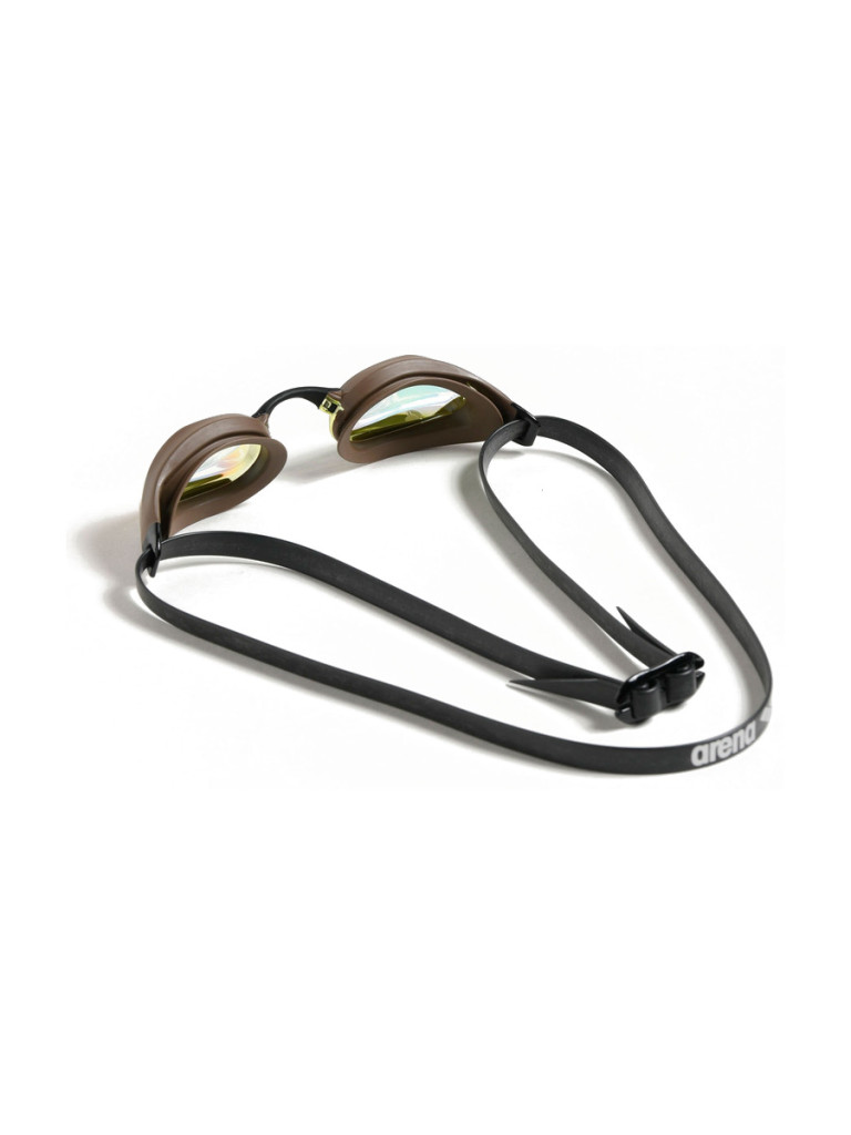 Състезателни очила за плуване Arena Cobra Core Swipe Mirror - Yellow Copper-Choco