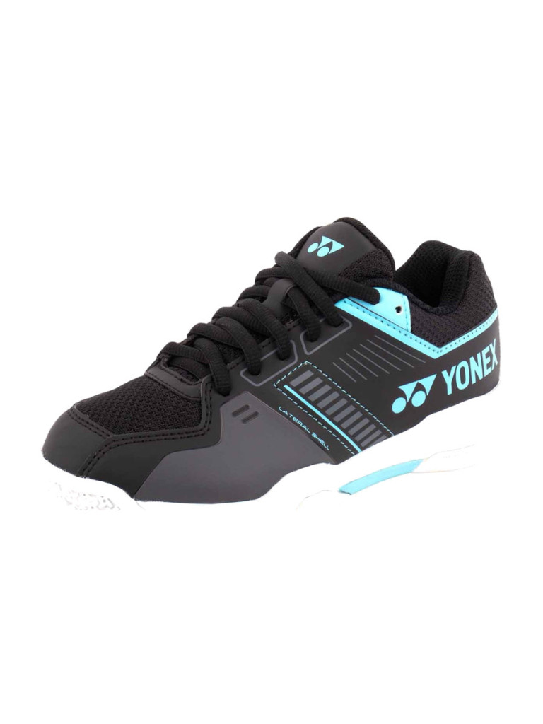 Детски обувки за тенис и бадминтон Yonex Power Cushion Strider Flow Junior Lace - Black/Blue
