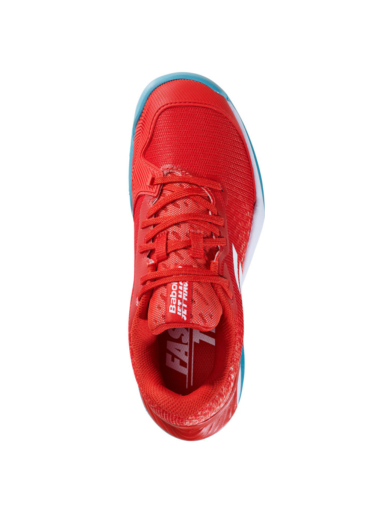 Тенис обувки Babolat JET MACH 3 KID GIRL ALL COURT FIESTA RED
