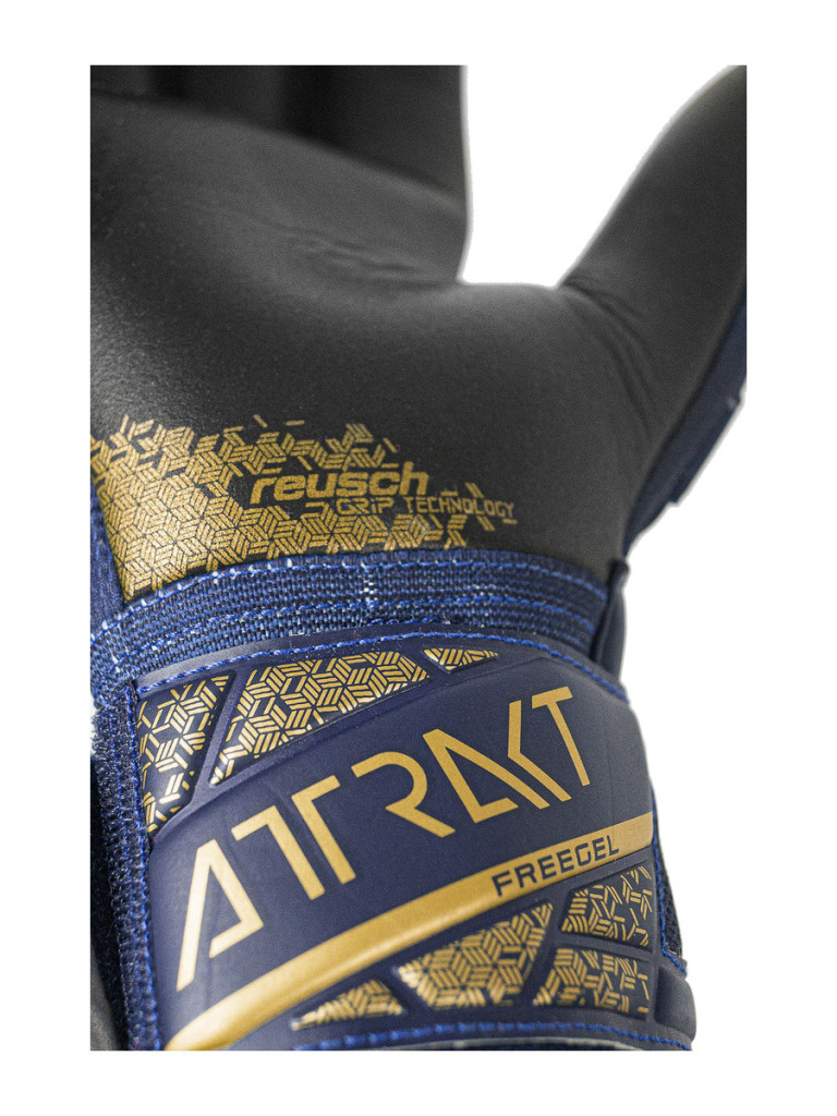 Reusch Attrakt Freegel Silver Junior 2024 Goalkeeper Gloves - Blue-Gold-Orange