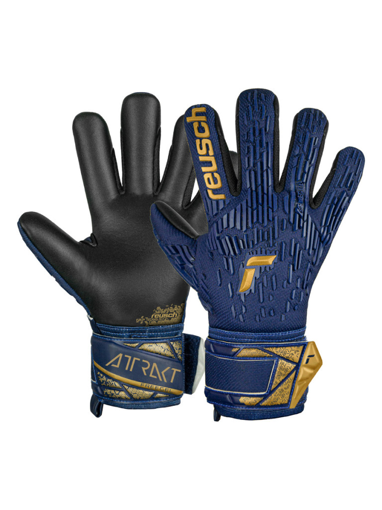 Reusch Attrakt Freegel Silver Junior 2024 Goalkeeper Gloves - Blue-Gold-Orange