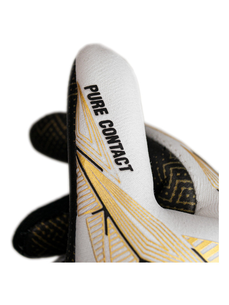 Детски вратарски ръкавици Reusch Pure Contact Gold GluePrint Junior 2024 - White-Gold-Black