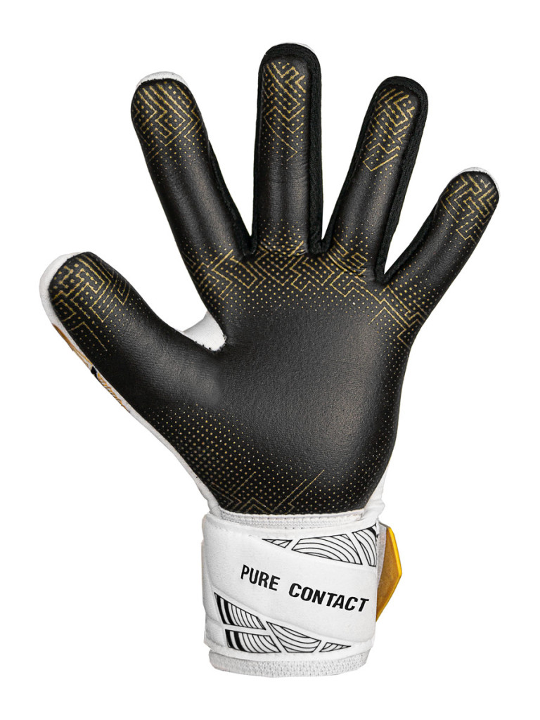 Детски вратарски ръкавици Reusch Pure Contact Gold GluePrint Junior 2024 - White-Gold-Black