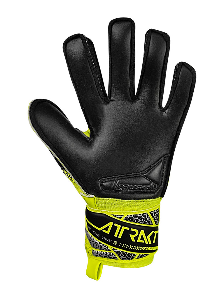 Детски вратарски ръкавици Reusch Attrakt Silver Junior 2025 - Safety Yellow-Silver-Black